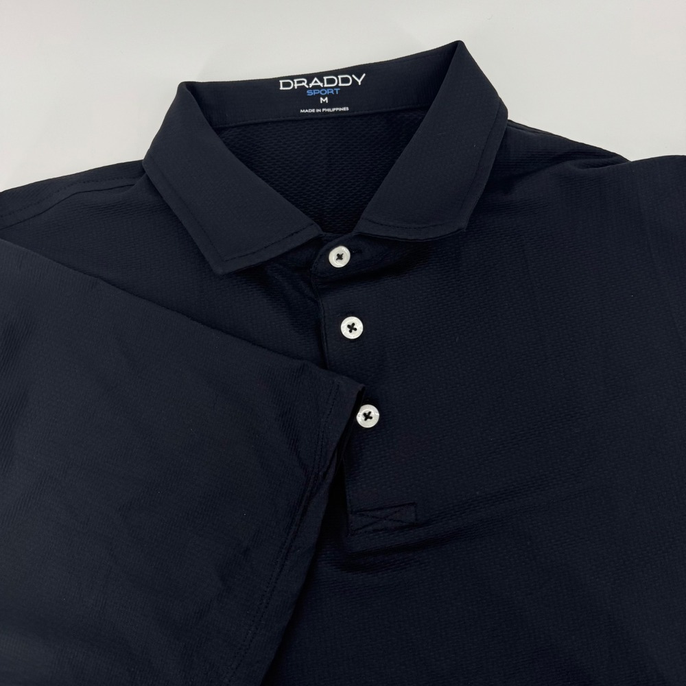 B Draddy Sport Mens Navy Blue Short Sleeve Performance Golf Polo Shirt Size M